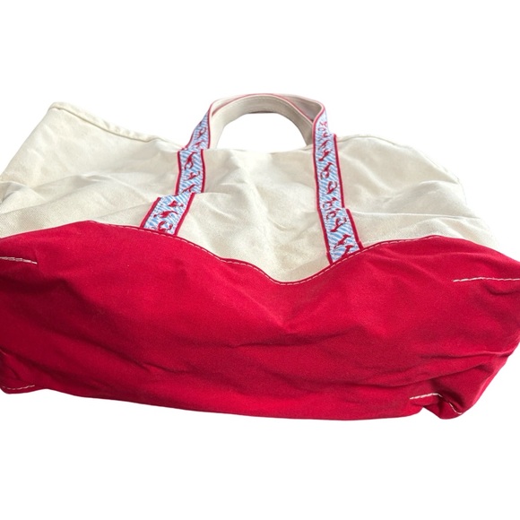 LL Bean VINTAGE RARE Lobster Tote Bag Boat Bag Canvas Large - Picture 10 of 11